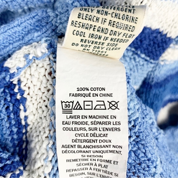 L.L. Bean Midweight Cotton Slub Hooded Pullover Blue size Large - Picture 8 of 8